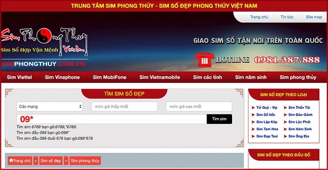 Web Sim Phong Thủy là TOP 10 web bán sim số đẹp TPHCM uy tín giá rẻ