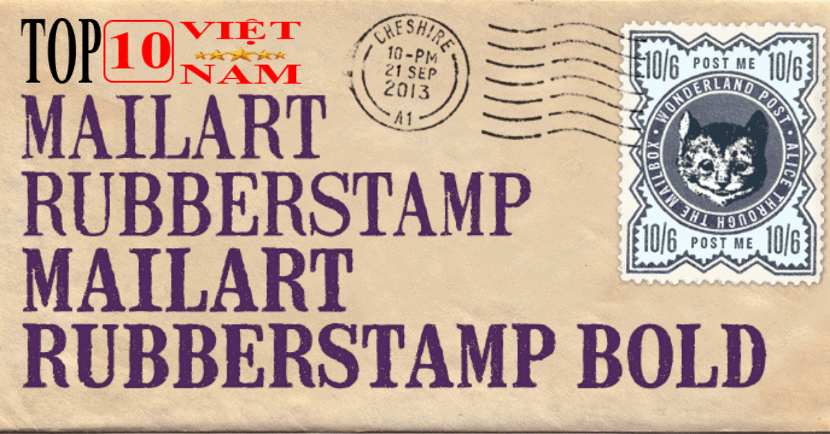 Mailart Rubberstamp-font chữ xưa